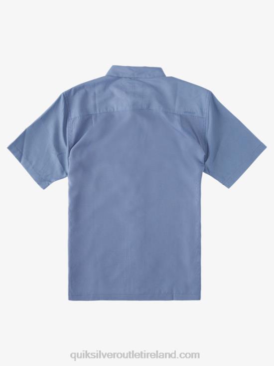 Men Quiksilver Waterman Kings Cliff Short Sleeve Shirt N02TD282 ensign blue kings cliff