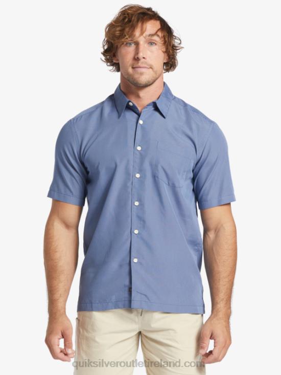 Men Quiksilver Waterman Kings Cliff Short Sleeve Shirt N02TD282 ensign blue kings cliff