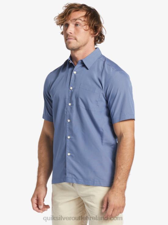 Men Quiksilver Waterman Kings Cliff Short Sleeve Shirt N02TD282 ensign blue kings cliff