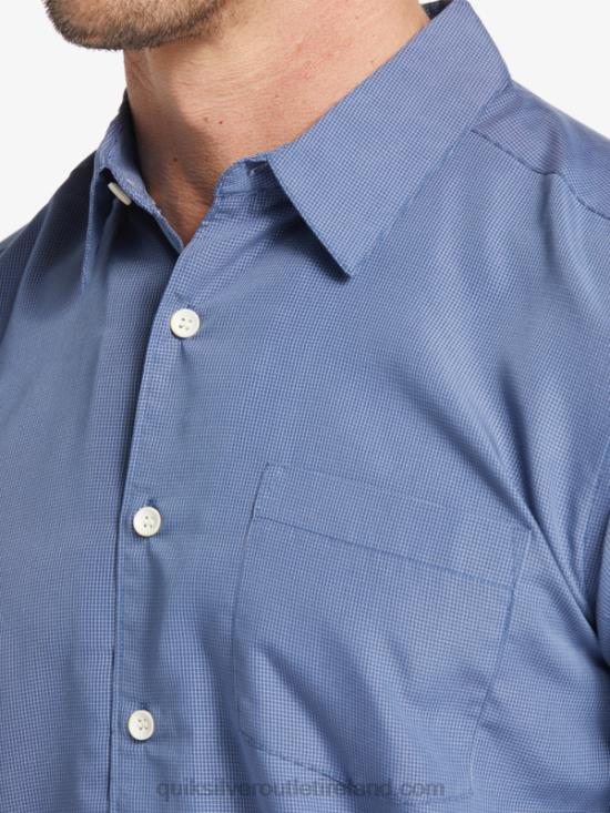 Men Quiksilver Waterman Kings Cliff Short Sleeve Shirt N02TD282 ensign blue kings cliff