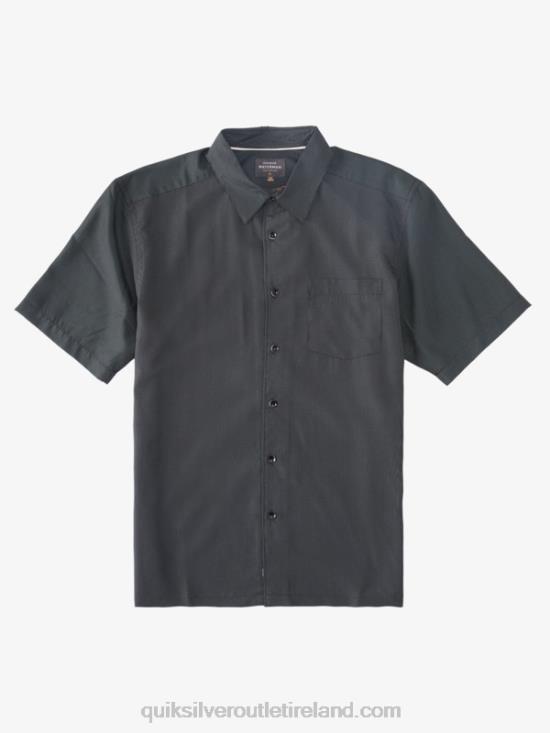 Men Quiksilver Waterman Kings Cliff Short Sleeve Shirt N02TD283 black kings cliff