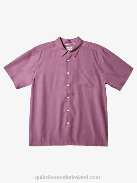 Men Quiksilver Waterman Kings Cliff Short Sleeve Shirt N02TD284 mellow mauve kingscliff