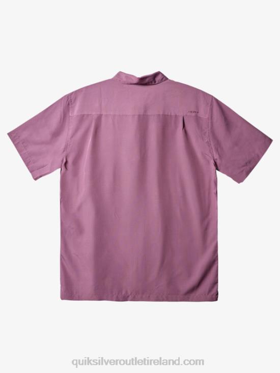 Men Quiksilver Waterman Kings Cliff Short Sleeve Shirt N02TD284 mellow mauve kingscliff
