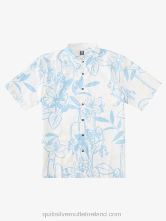 Men Quiksilver Waterman Loose Ways Hawaiian Shirt N02TD1327 white loose ways