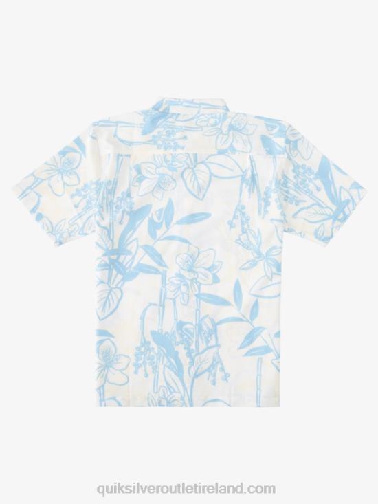 Men Quiksilver Waterman Loose Ways Hawaiian Shirt N02TD1327 white loose ways