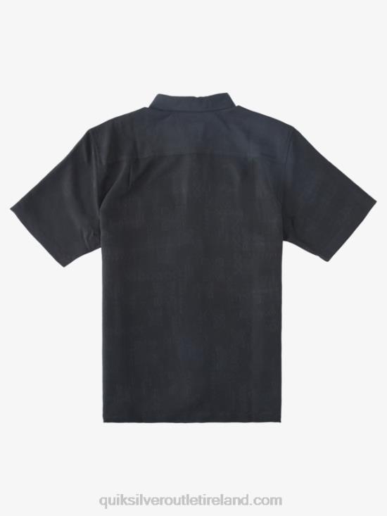 Men Quiksilver Waterman Manele Bay Short Sleeve Shirt N02TD798 black