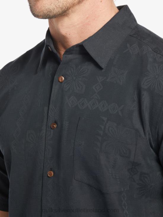 Men Quiksilver Waterman Manele Bay Short Sleeve Shirt N02TD798 black