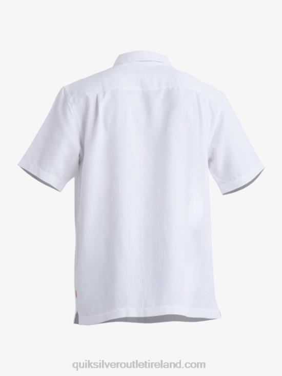Men Quiksilver Waterman Manele Bay Short Sleeve Shirt N02TD799 white