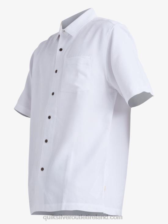 Men Quiksilver Waterman Manele Bay Short Sleeve Shirt N02TD799 white