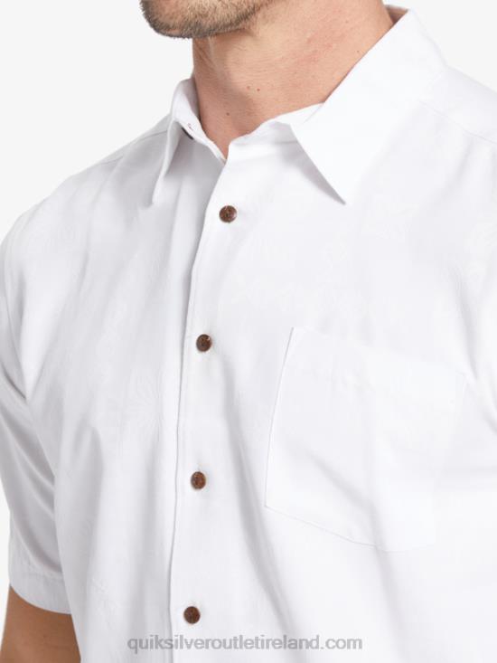 Men Quiksilver Waterman Manele Bay Short Sleeve Shirt N02TD799 white