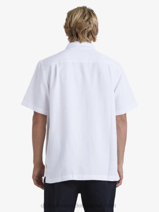 Men Quiksilver Waterman Manele Bay Short Sleeve Shirt N02TD799 white