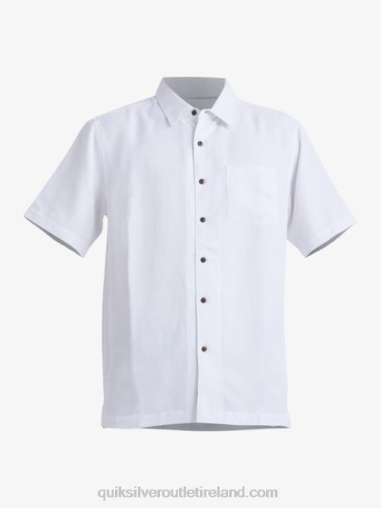 Men Quiksilver Waterman Manele Bay Short Sleeve Shirt N02TD799 white