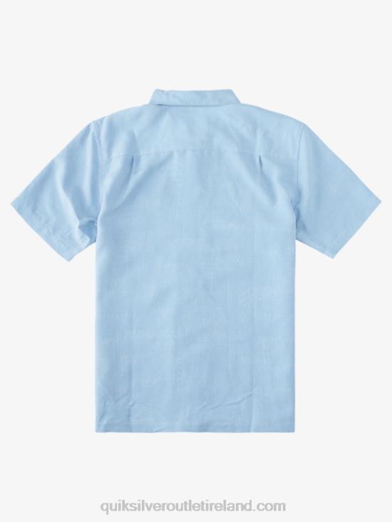 Men Quiksilver Waterman Manele Bay Short Sleeve Shirt N02TD800 dusk blue