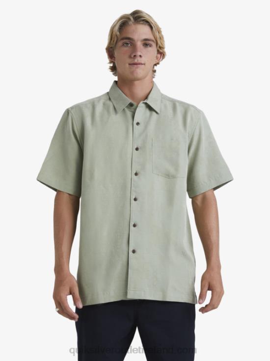 Men Quiksilver Waterman Manele Bay Short Sleeve Shirt N02TD801 tea