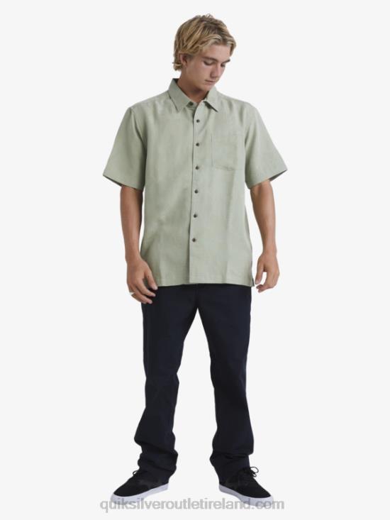 Men Quiksilver Waterman Manele Bay Short Sleeve Shirt N02TD801 tea