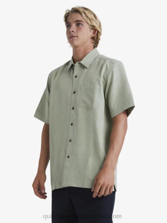 Men Quiksilver Waterman Manele Bay Short Sleeve Shirt N02TD801 tea