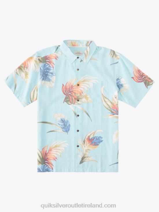 Men Quiksilver Waterman Rainbow Floral Short Sleeve Shirt N02TD825 aquatic rainbow floral
