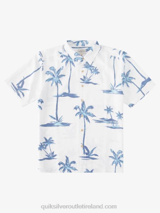 Men Quiksilver Waterman Sea Breezer Short Sleeve Hawaiian Shirt N02TD1501 dusk blue sea breezer