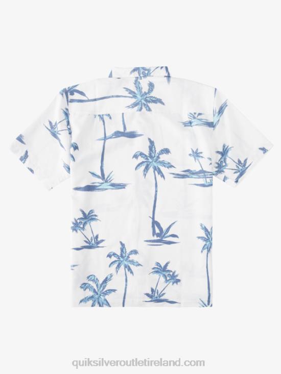 Men Quiksilver Waterman Sea Breezer Short Sleeve Hawaiian Shirt N02TD1501 dusk blue sea breezer