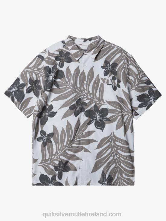 Men Quiksilver Waterman Shonan Short Sleeve Shirt N02TD992 white/black