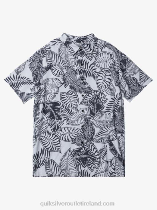 Men Quiksilver Waterman Siesta Short Sleeve Shirt N02TD1365 black/white
