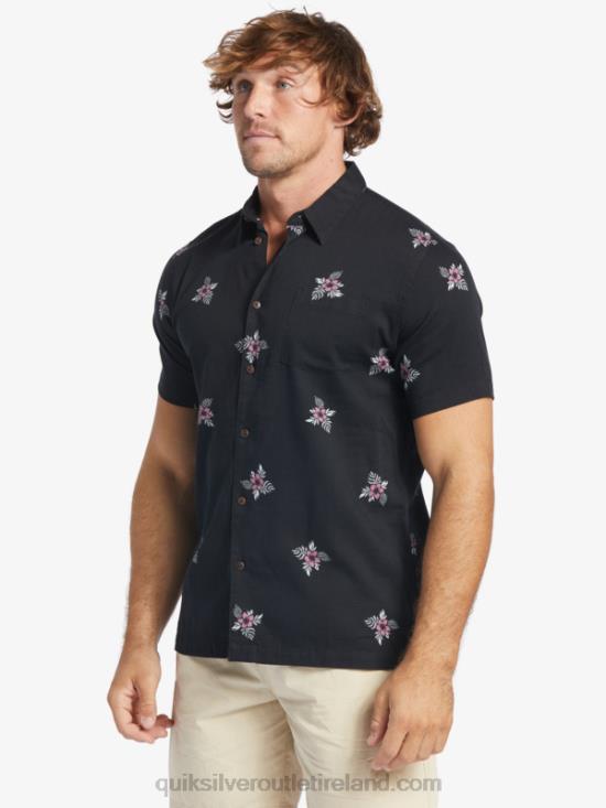 Men Quiksilver Waterman Small Pedals Short Sleeve Shirt N02TD424 black small pedals