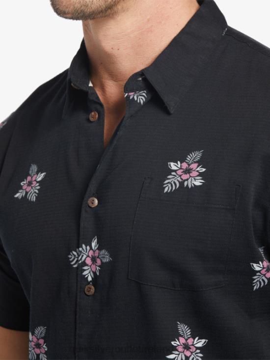Men Quiksilver Waterman Small Pedals Short Sleeve Shirt N02TD424 black small pedals