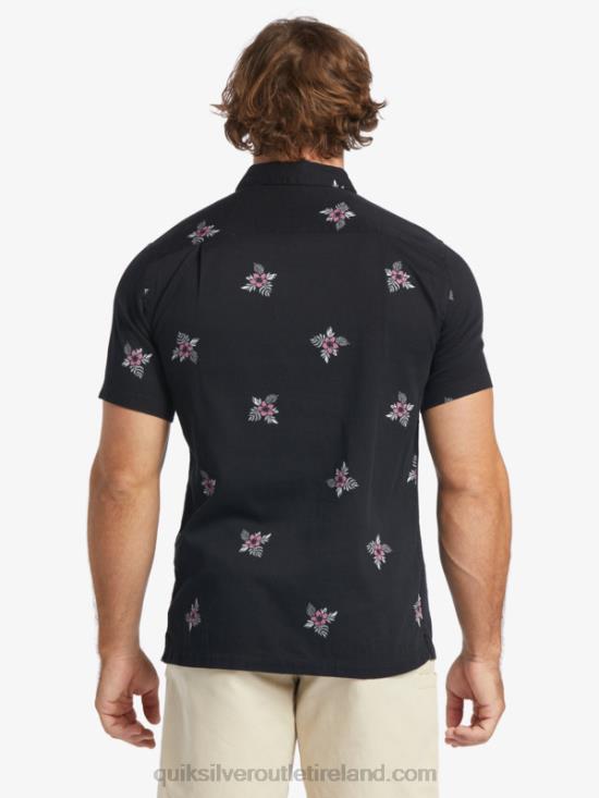 Men Quiksilver Waterman Small Pedals Short Sleeve Shirt N02TD424 black small pedals