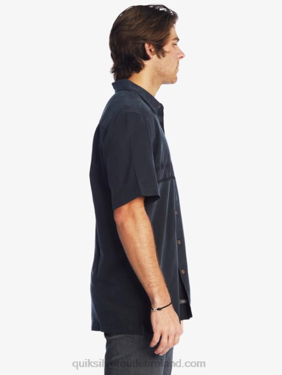 Men Quiksilver Waterman Tahiti Palms Premium Anti-Wrinkle Shirt N02TD868 black