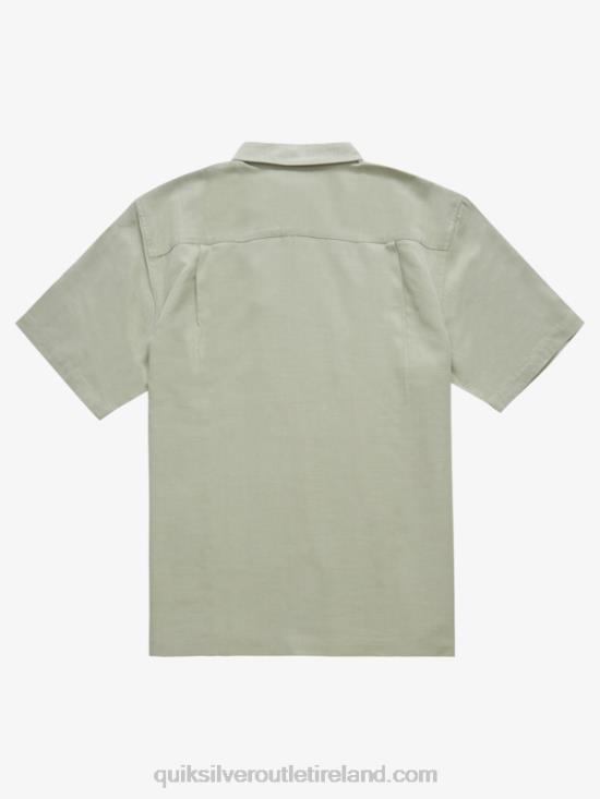 Men Quiksilver Waterman Tahiti Palms Premium Anti-Wrinkle Shirt N02TD871 tea