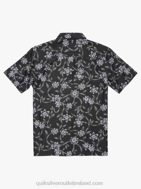 Men Quiksilver Waterman Twisted Flow Short Sleeve Shirt N02TD1352 black twisted flow