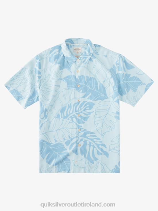Men Quiksilver Waterman Under Canopy Hawaiian Shirt N02TD866 aquatic under canopy