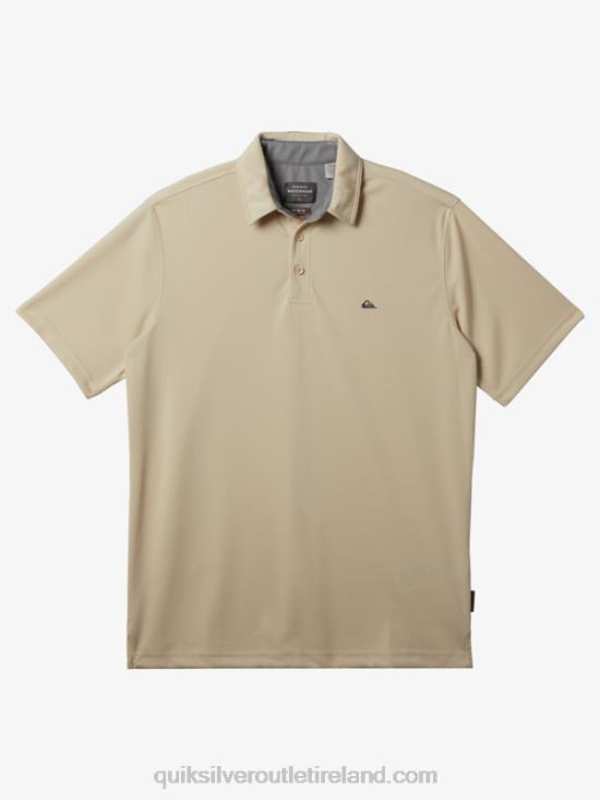 Men Quiksilver Waterman Water Short Sleeve Polo Shirt N02TD95 brown rice