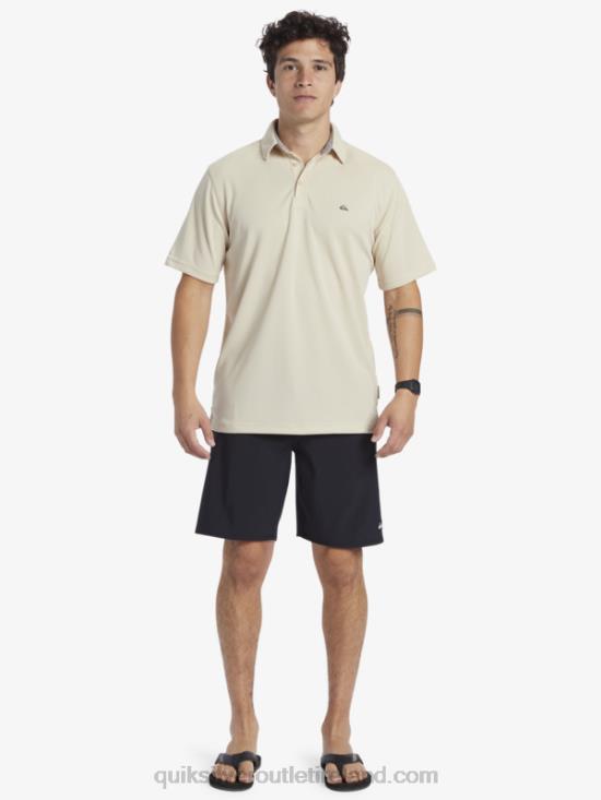 Men Quiksilver Waterman Water Short Sleeve Polo Shirt N02TD95 brown rice