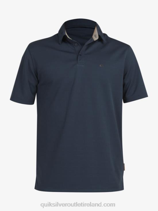 Men Quiksilver Waterman Water Short Sleeve Polo Shirt N02TD96 midnight navy