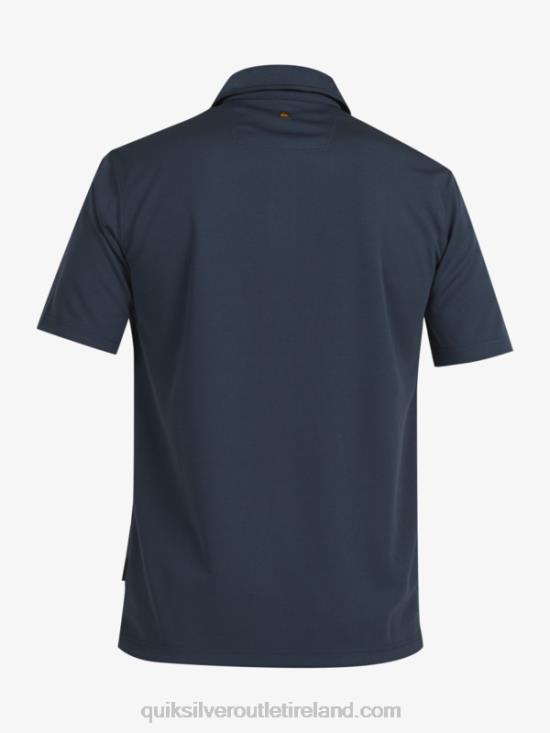 Men Quiksilver Waterman Water Short Sleeve Polo Shirt N02TD96 midnight navy