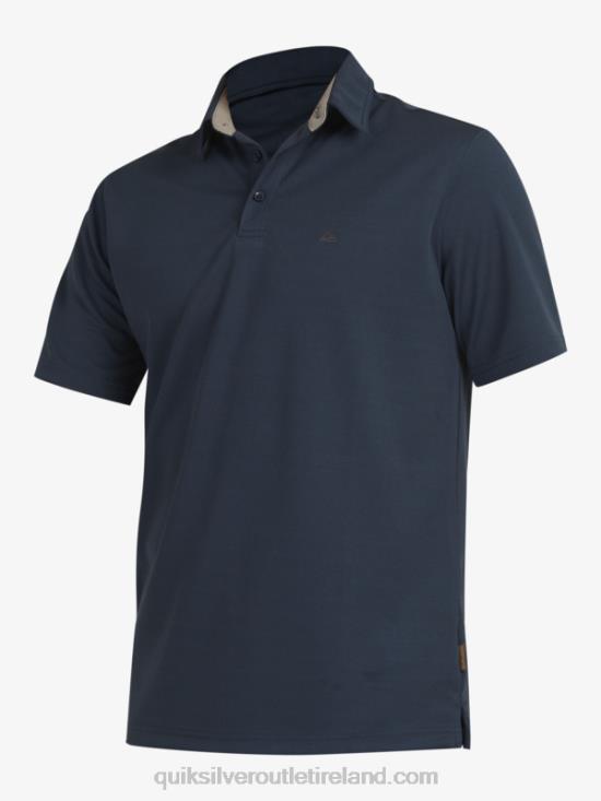 Men Quiksilver Waterman Water Short Sleeve Polo Shirt N02TD96 midnight navy