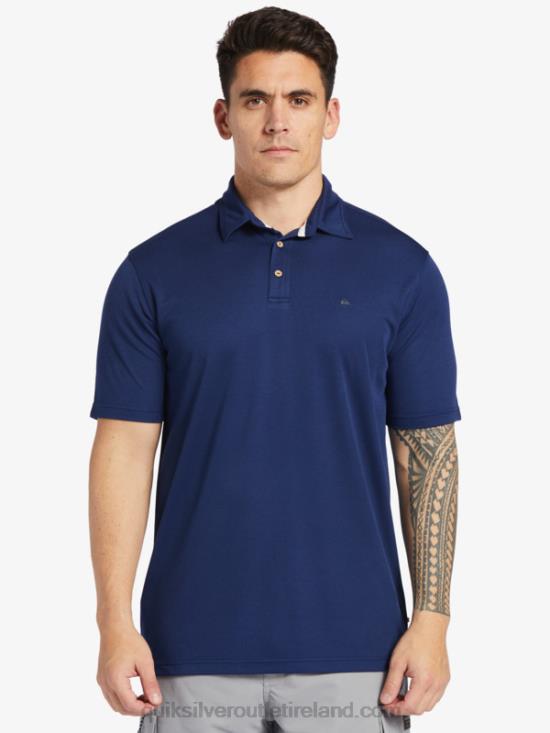 Men Quiksilver Waterman Water Short Sleeve Polo Shirt N02TD96 midnight navy