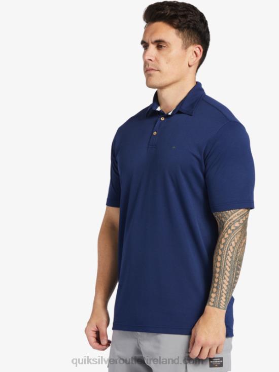 Men Quiksilver Waterman Water Short Sleeve Polo Shirt N02TD96 midnight navy