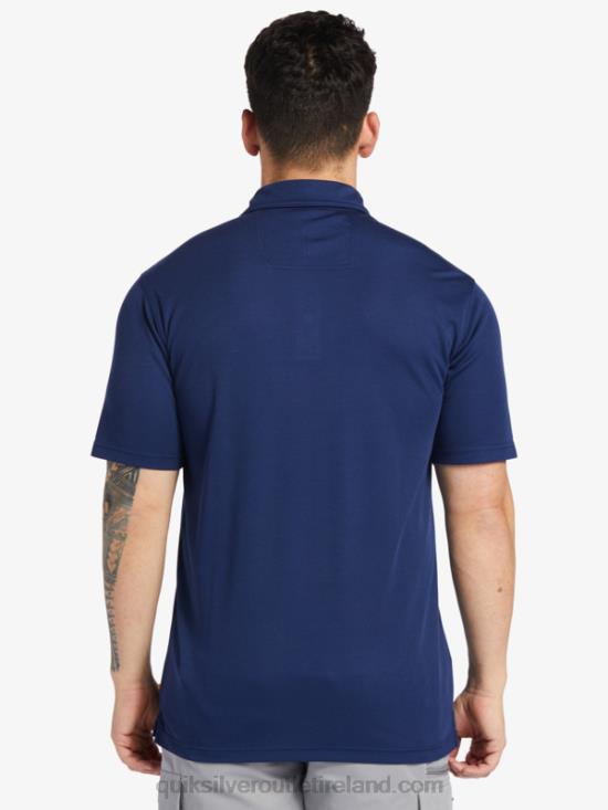 Men Quiksilver Waterman Water Short Sleeve Polo Shirt N02TD96 midnight navy