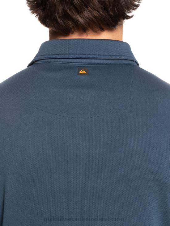 Men Quiksilver Waterman Water Short Sleeve Polo Shirt N02TD96 midnight navy