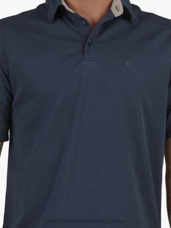 Men Quiksilver Waterman Water Short Sleeve Polo Shirt N02TD96 midnight navy