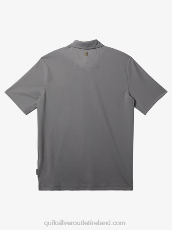 Men Quiksilver Waterman Water Short Sleeve Polo Shirt N02TD97 sharkskin