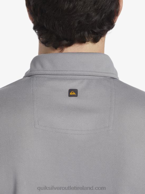 Men Quiksilver Waterman Water Short Sleeve Polo Shirt N02TD97 sharkskin