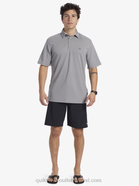 Men Quiksilver Waterman Water Short Sleeve Polo Shirt N02TD97 sharkskin
