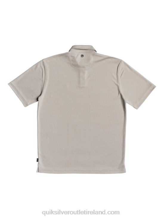 Men Quiksilver Waterman Water Short Sleeve Polo Shirt N02TD99 flint gray