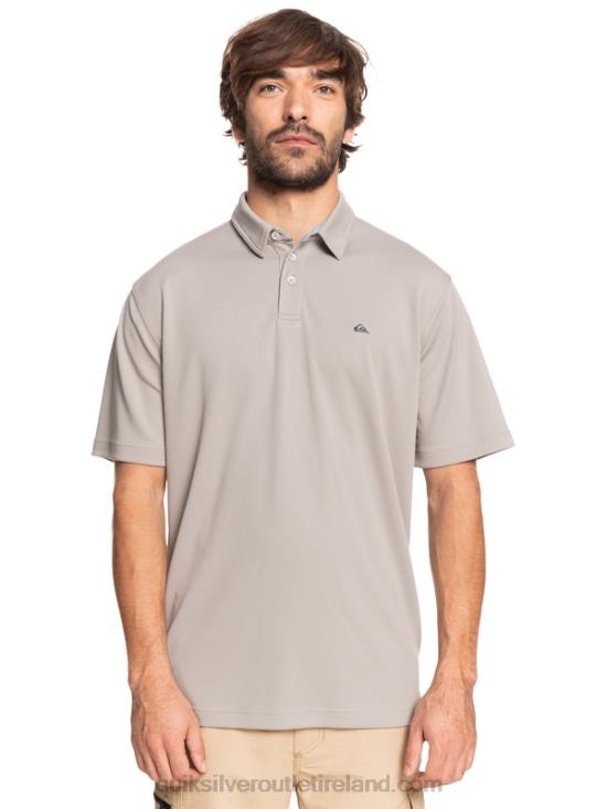 Men Quiksilver Waterman Water Short Sleeve Polo Shirt N02TD99 flint gray