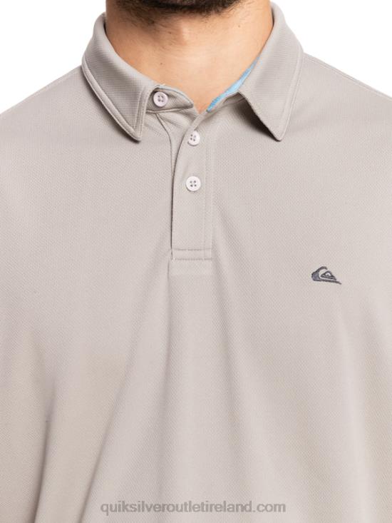 Men Quiksilver Waterman Water Short Sleeve Polo Shirt N02TD99 flint gray