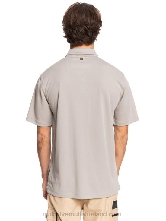 Men Quiksilver Waterman Water Short Sleeve Polo Shirt N02TD99 flint gray