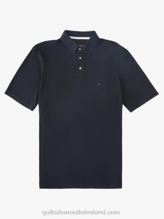 Men Quiksilver Waterman Waterpolo Short Sleeve Polo Shirt N02TD245 black